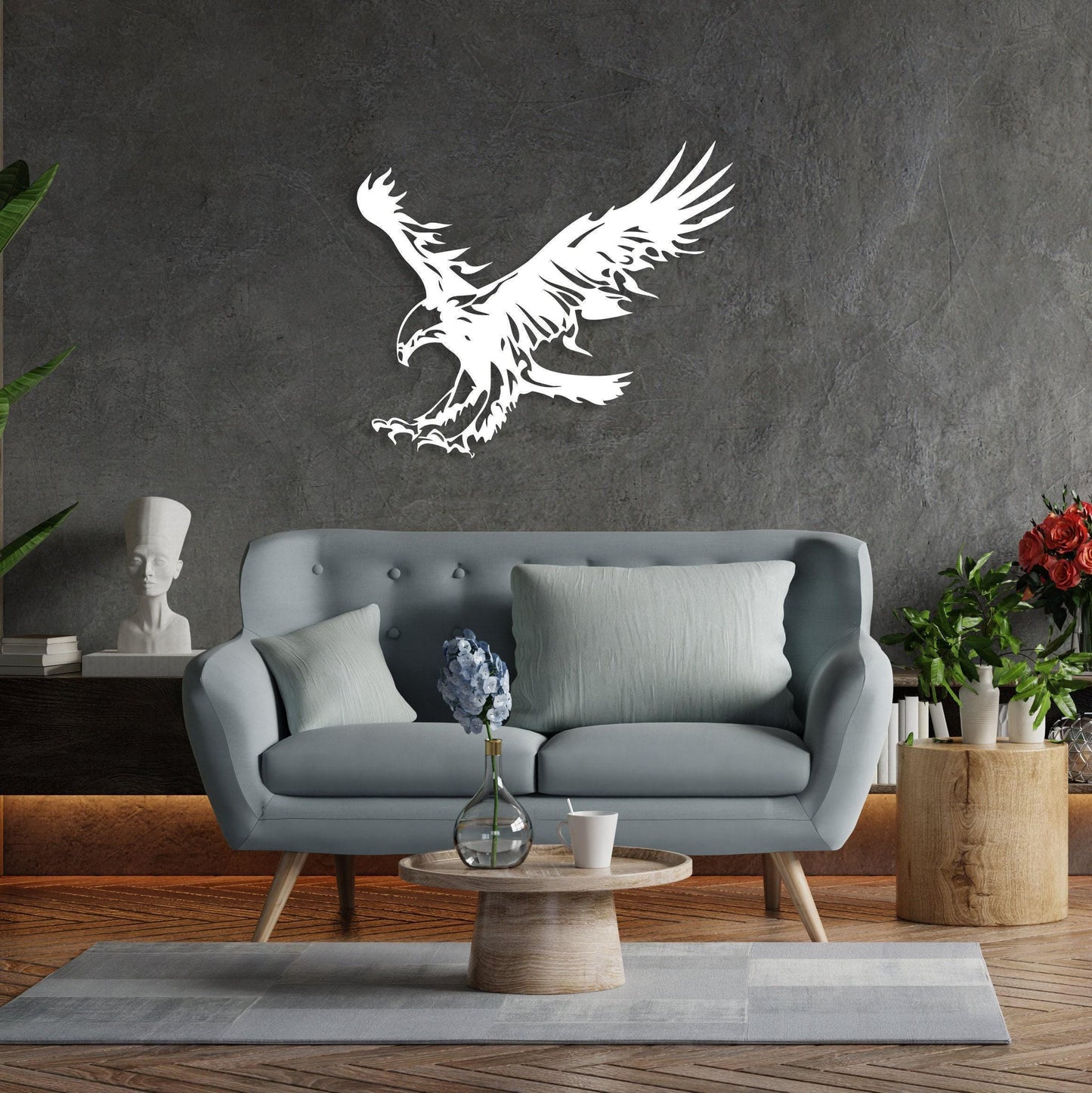 Metal Large Eagle Wall Art, Animal Wall Art, Eagle Decor, Nature Lovers Gift, Unique Design Adler Wall Art, Living Room Decor, Farmhouse Art