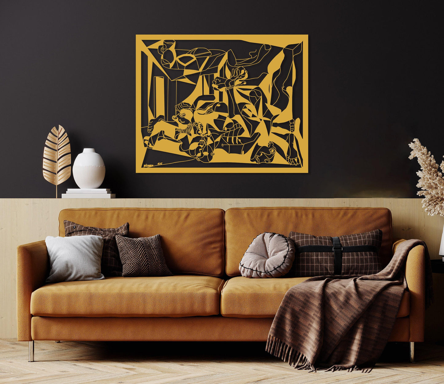 Charnel House Metal Wall Art, Extra Large Pablo Picasso Painting, Modern Minimal Wall Art, Picasso Line Art, Charnel Decor,Home Office Decor