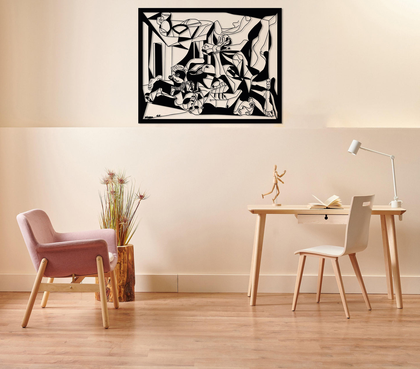 Charnel House Metal Wall Art, Extra Large Pablo Picasso Painting, Modern Minimal Wall Art, Picasso Line Art, Charnel Decor,Home Office Decor