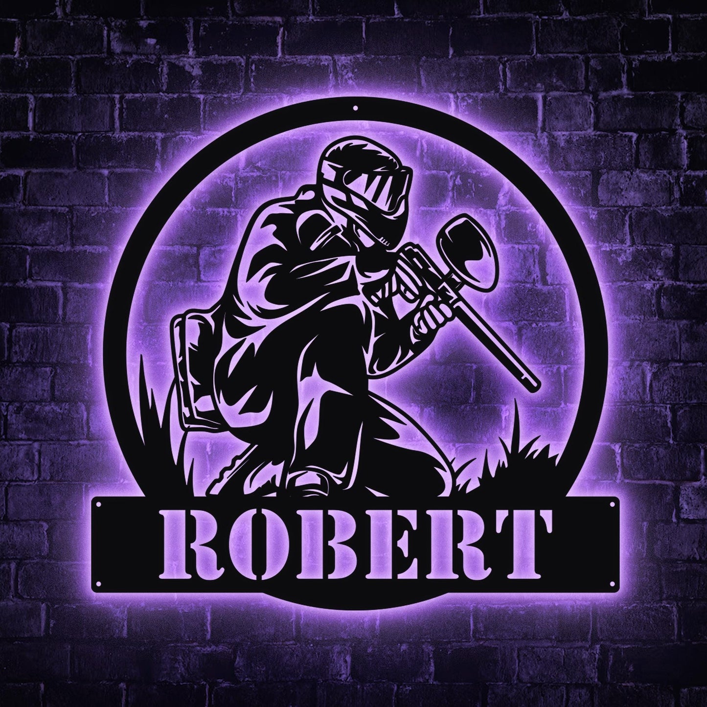 Rustic Paintball Metal Sign - Custom Player Wall Art with Name, Personalized Sports Room, Garage or Man Cave Decor, Gift for Paintball Lover