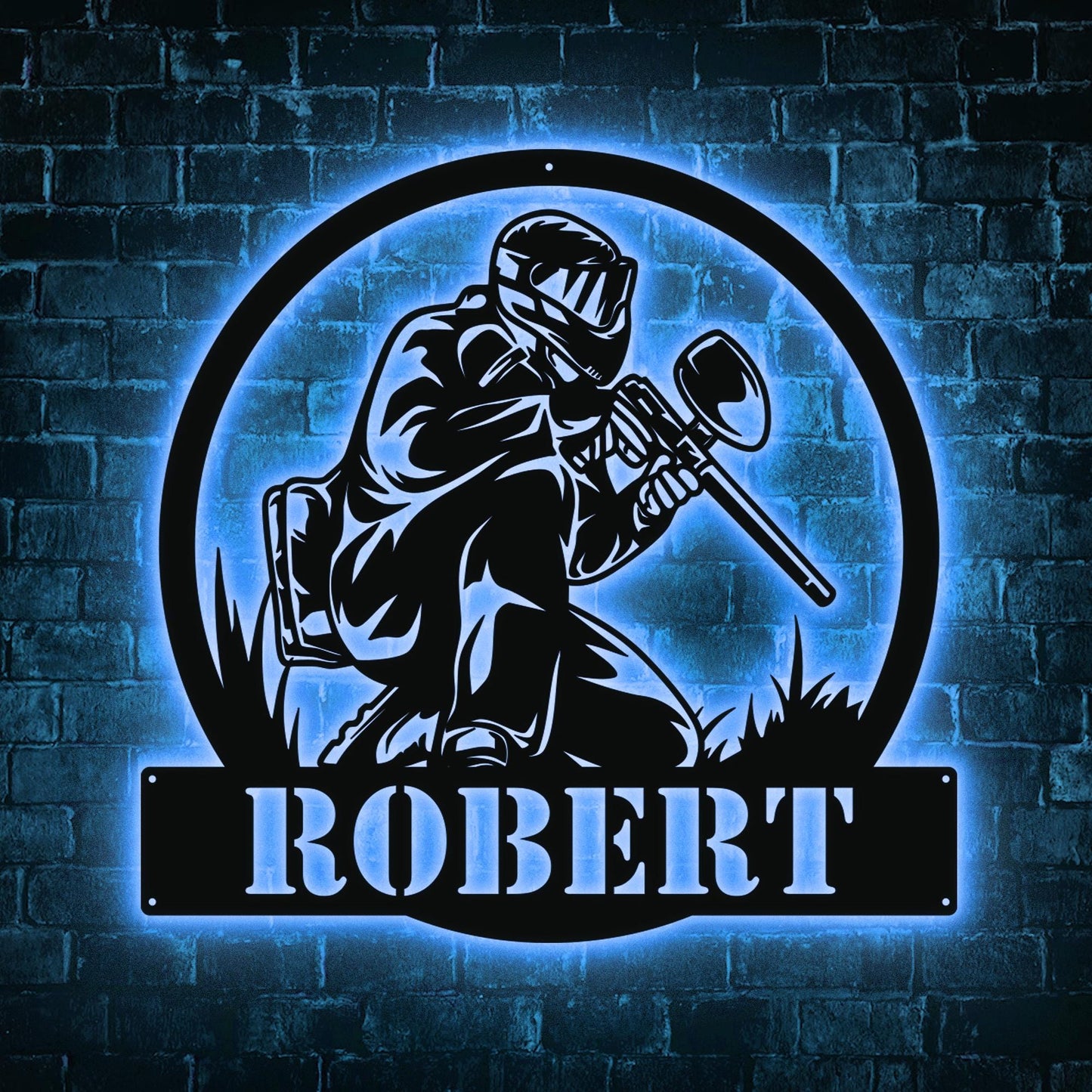 Rustic Paintball Metal Sign - Custom Player Wall Art with Name, Personalized Sports Room, Garage or Man Cave Decor, Gift for Paintball Lover