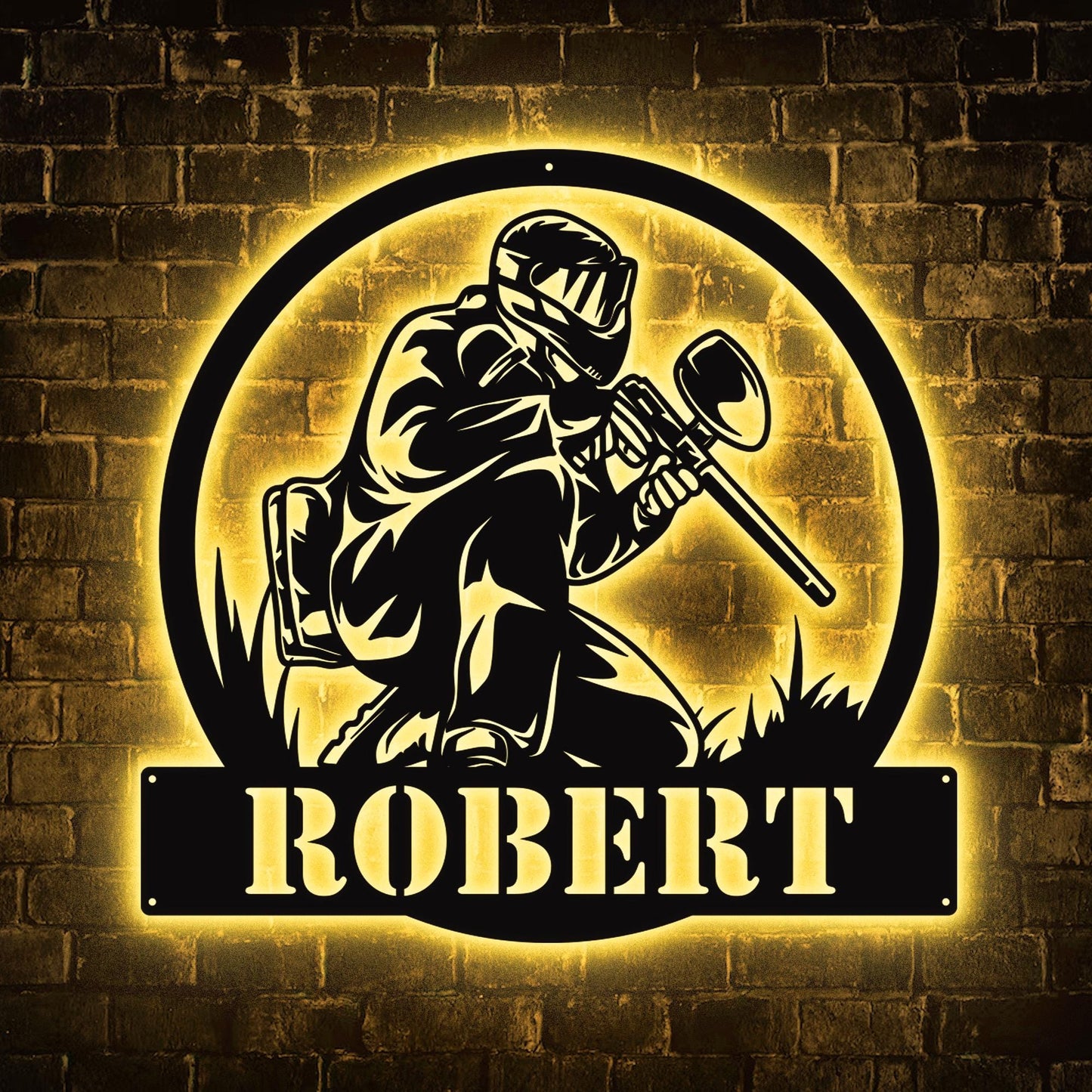 Rustic Paintball Metal Sign - Custom Player Wall Art with Name, Personalized Sports Room, Garage or Man Cave Decor, Gift for Paintball Lover