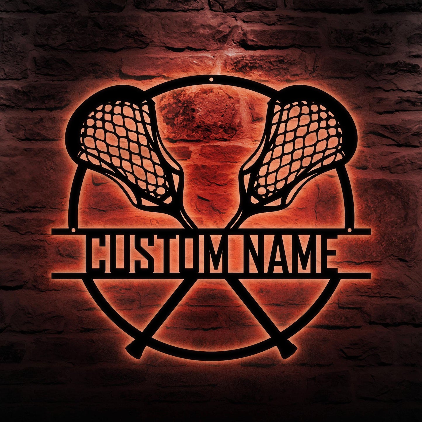 Lacrosse Led Metal Wall Art - Custom Name Sign with Sticks Design, Personalized Sports Room Decor, Gift for Lacrosse Players & Coaches