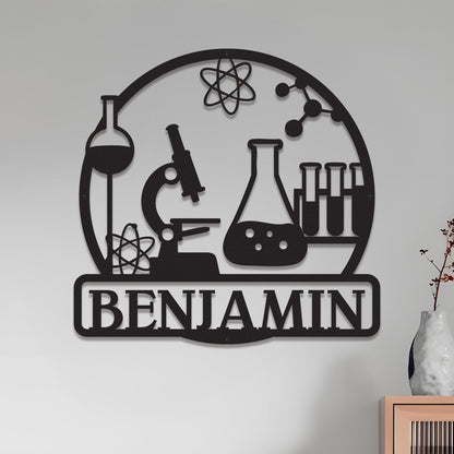 Science Lab led Sign - Personalized Metal Wall Art for Chemistry Teachers or Students, Unique Classroom or Laboratory Decoration