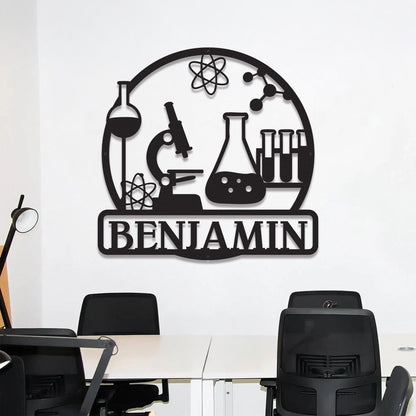 Science Lab led Sign - Personalized Metal Wall Art for Chemistry Teachers or Students, Unique Classroom or Laboratory Decoration