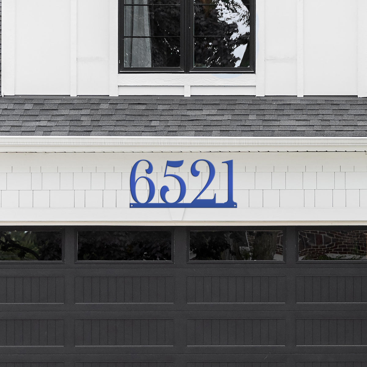 Custom House Address Sign with Metal Numbers: Decorative Outdoor Plaque
