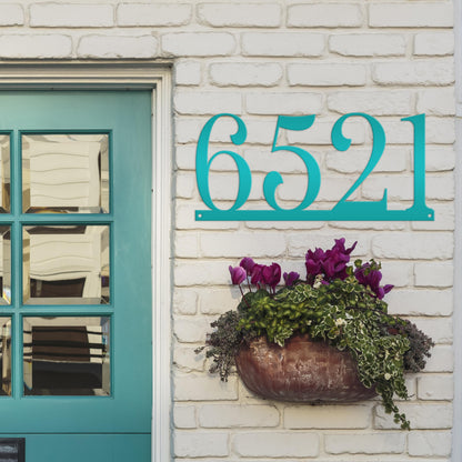 Custom House Address Sign with Metal Numbers: Decorative Outdoor Plaque