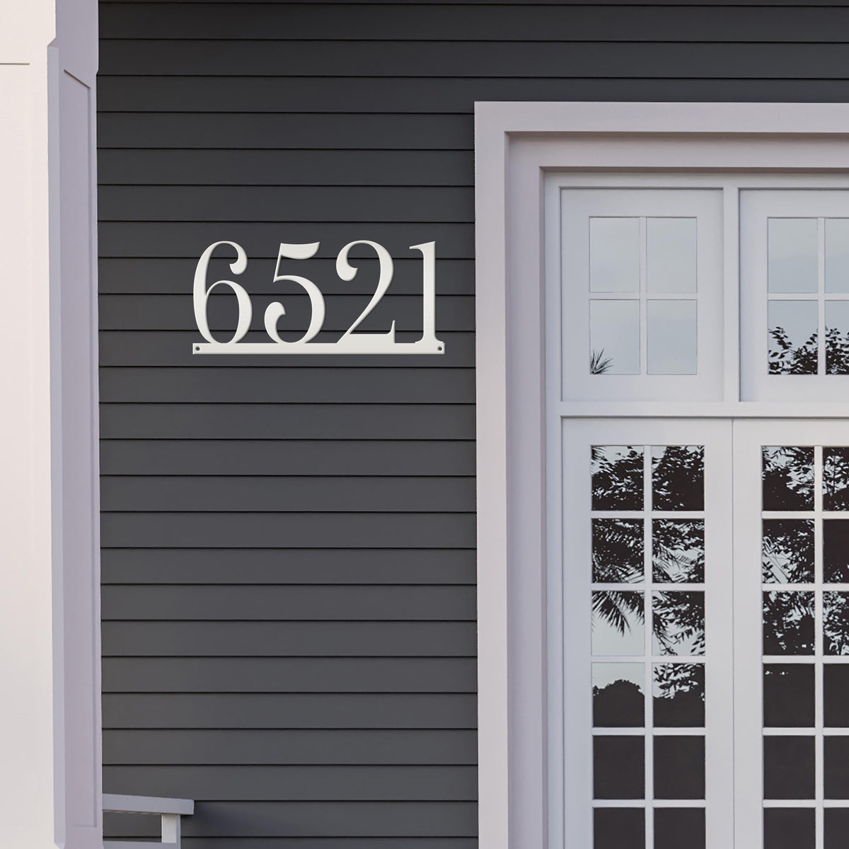 Custom House Address Sign with Metal Numbers: Decorative Outdoor Plaque