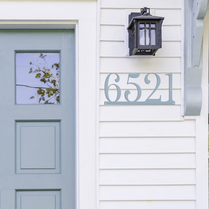 Custom House Address Sign with Metal Numbers: Decorative Outdoor Plaque