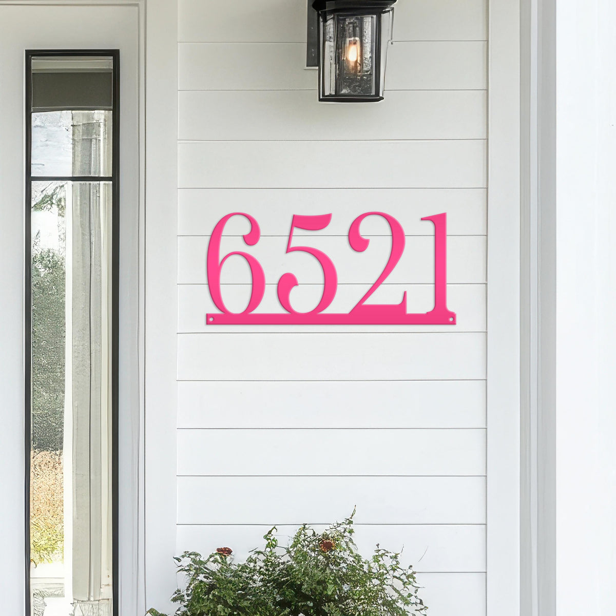Custom House Address Sign with Metal Numbers: Decorative Outdoor Plaque
