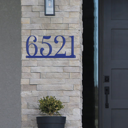 Custom House Address Sign with Metal Numbers: Decorative Outdoor Plaque