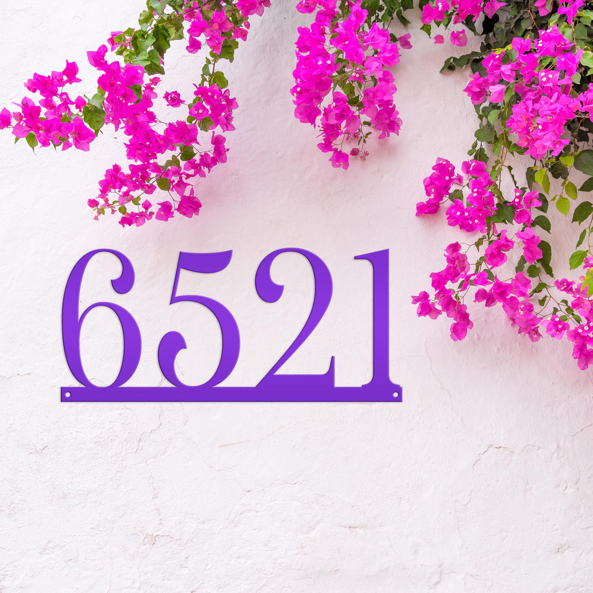 Custom House Address Sign with Metal Numbers: Decorative Outdoor Plaque