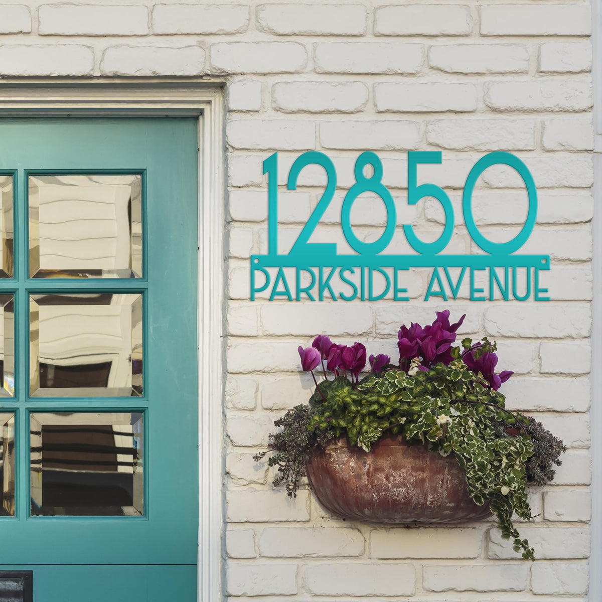 Metal Address Sign - Art Deco House Numbers -Front Porch Decor - Realtor Closing Gift - Unique Mailbox House Numbers - Outdoor Decor