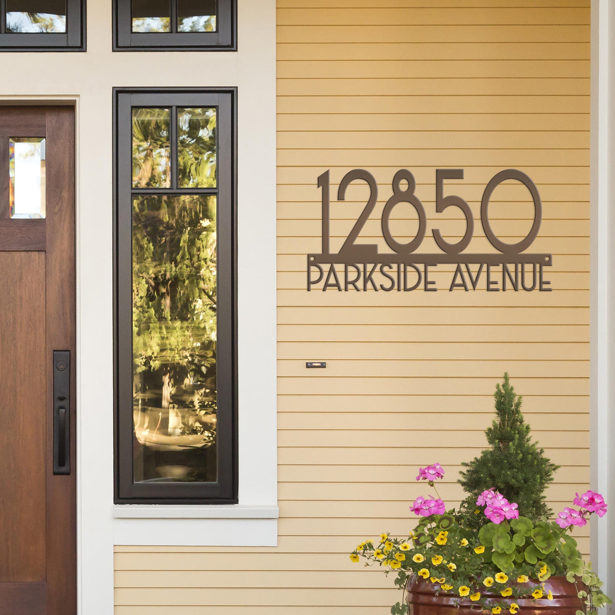 Metal Address Sign - Art Deco House Numbers -Front Porch Decor - Realtor Closing Gift - Unique Mailbox House Numbers - Outdoor Decor