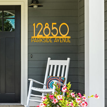 Metal Address Sign - Art Deco House Numbers -Front Porch Decor - Realtor Closing Gift - Unique Mailbox House Numbers - Outdoor Decor