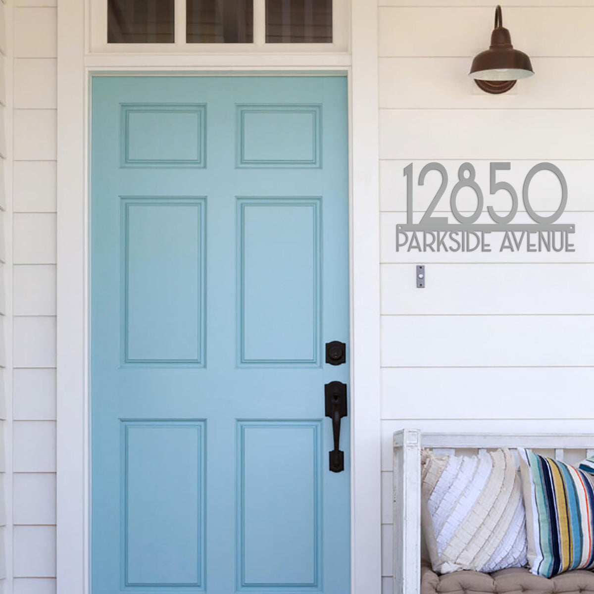 Metal Address Sign - Art Deco House Numbers -Front Porch Decor - Realtor Closing Gift - Unique Mailbox House Numbers - Outdoor Decor