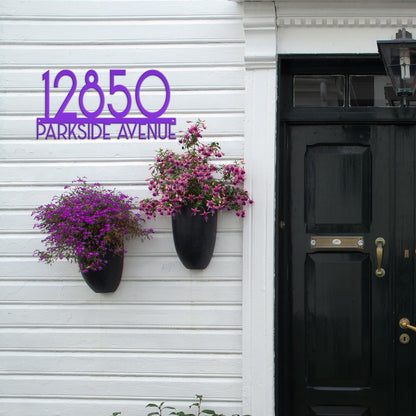 Metal Address Sign - Art Deco House Numbers -Front Porch Decor - Realtor Closing Gift - Unique Mailbox House Numbers - Outdoor Decor
