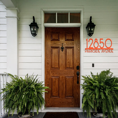 Metal Address Sign - Art Deco House Numbers -Front Porch Decor - Realtor Closing Gift - Unique Mailbox House Numbers - Outdoor Decor