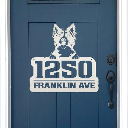 Unique Personalized Pet Address Plaque - Dog Owner Gift - Border Collie Front Porch Decor - Custom House Number Signs - Housewarming Gifts