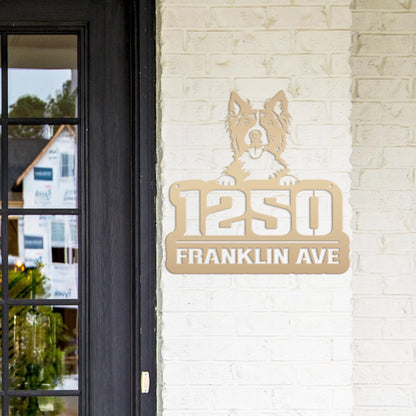 Unique Personalized Pet Address Plaque - Dog Owner Gift - Border Collie Front Porch Decor - Custom House Number Signs - Housewarming Gifts