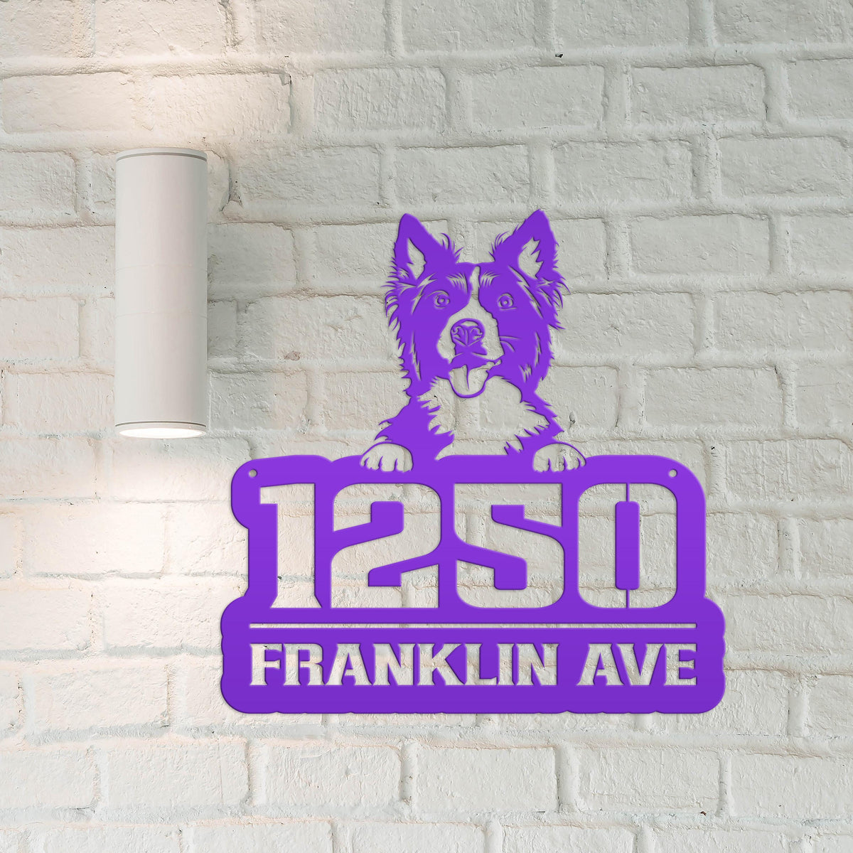 Unique Personalized Pet Address Plaque - Dog Owner Gift - Border Collie Front Porch Decor - Custom House Number Signs - Housewarming Gifts