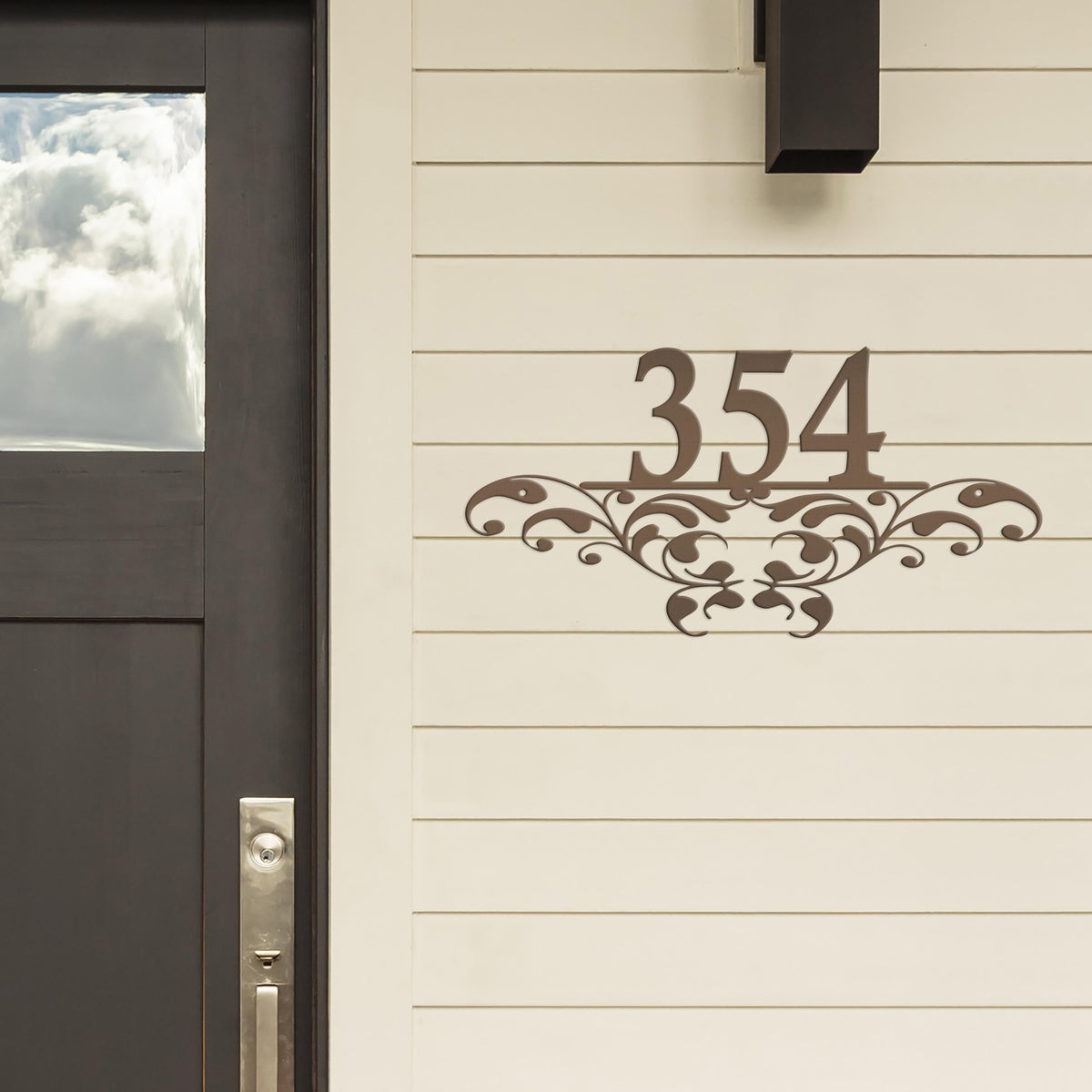 Metal Address Sign, Scrolled House Numbers, Decorative Outdoor Mailbox Numbers, HOA Plaque for Home, Porch and Patio Art, Customizable