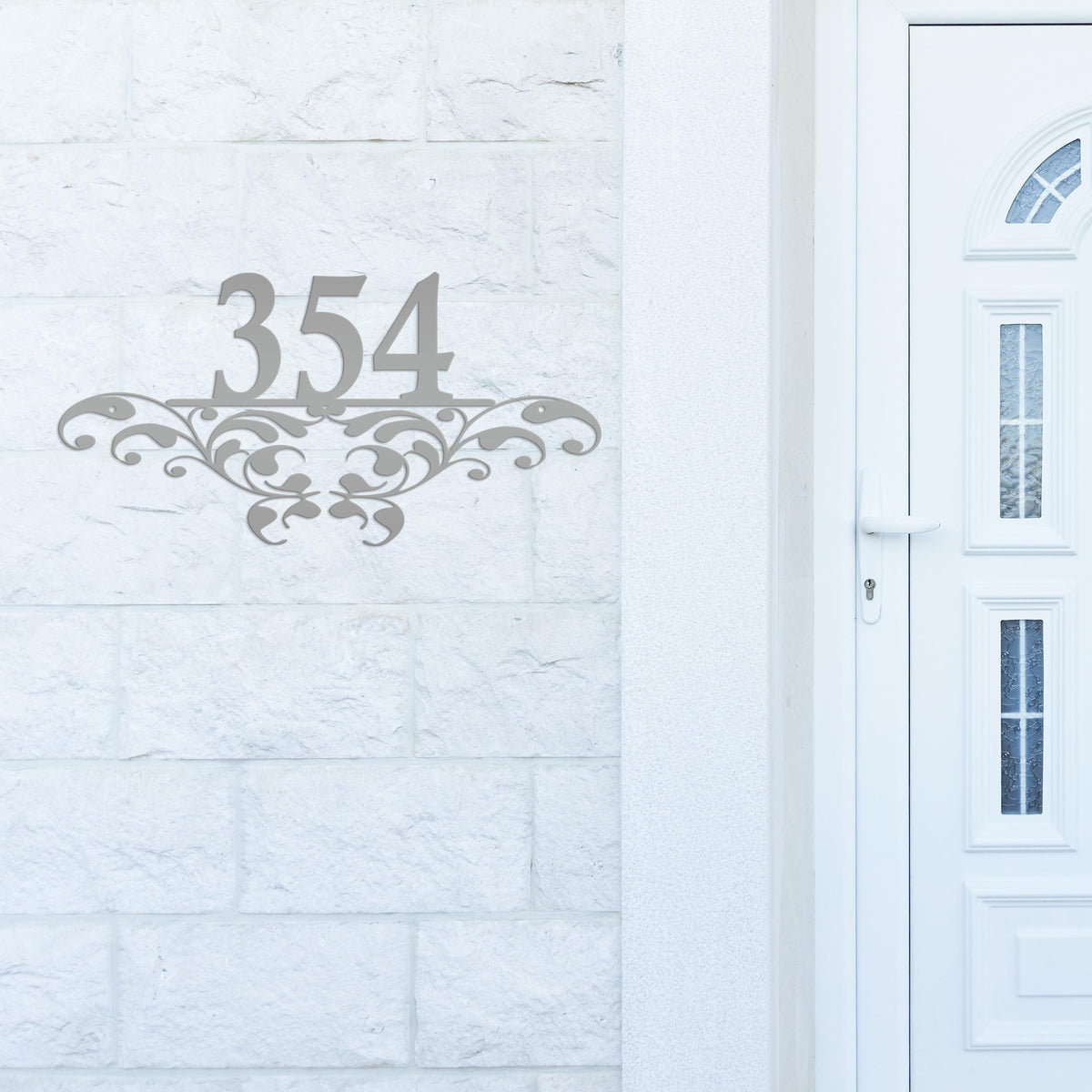 Metal Address Sign, Scrolled House Numbers, Decorative Outdoor Mailbox Numbers, HOA Plaque for Home, Porch and Patio Art, Customizable
