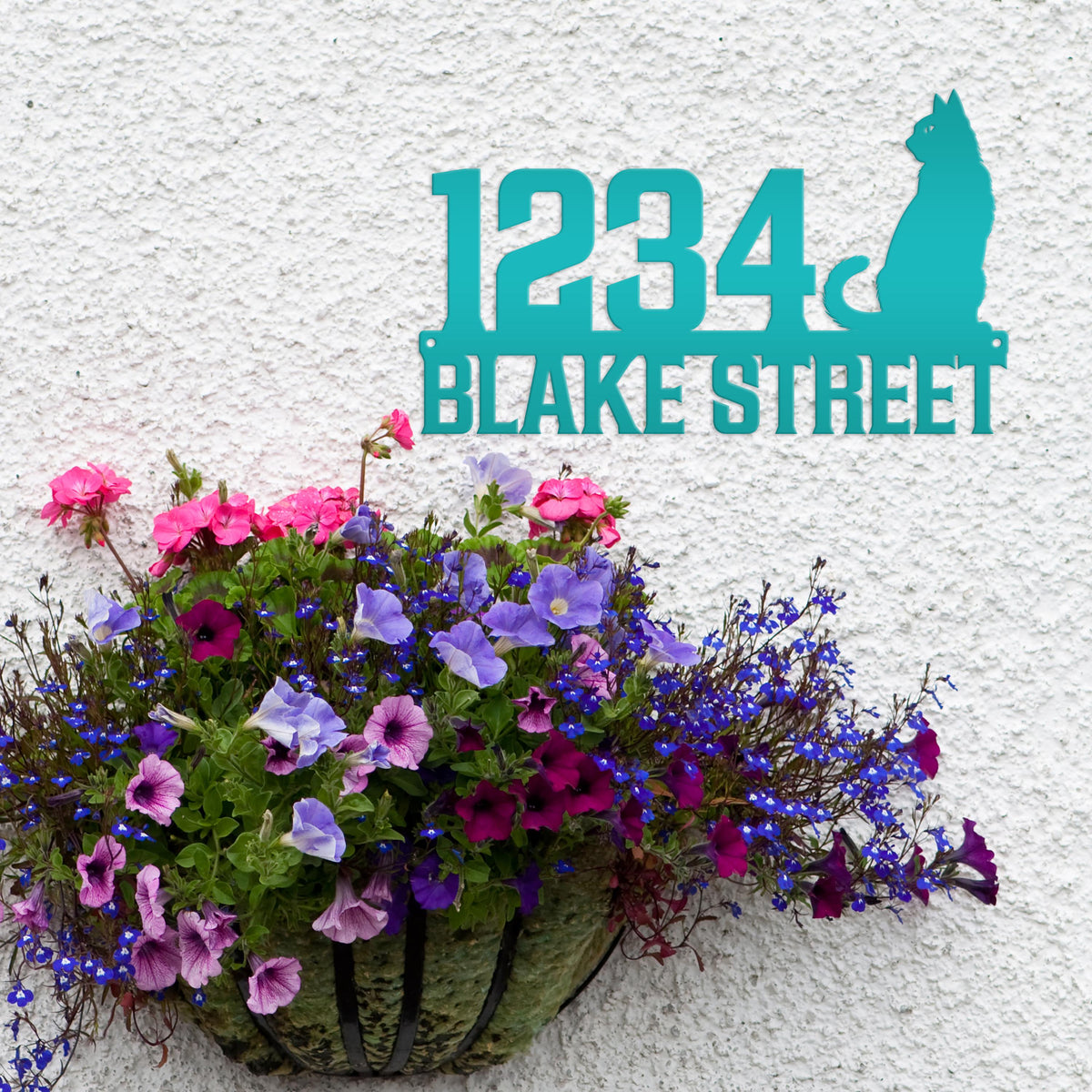 Custom Cat House Numbers Plaque - Charming Address Sign for Cat Lovers - Personalized Front Porch Decor - Cute Address Number & Street Name