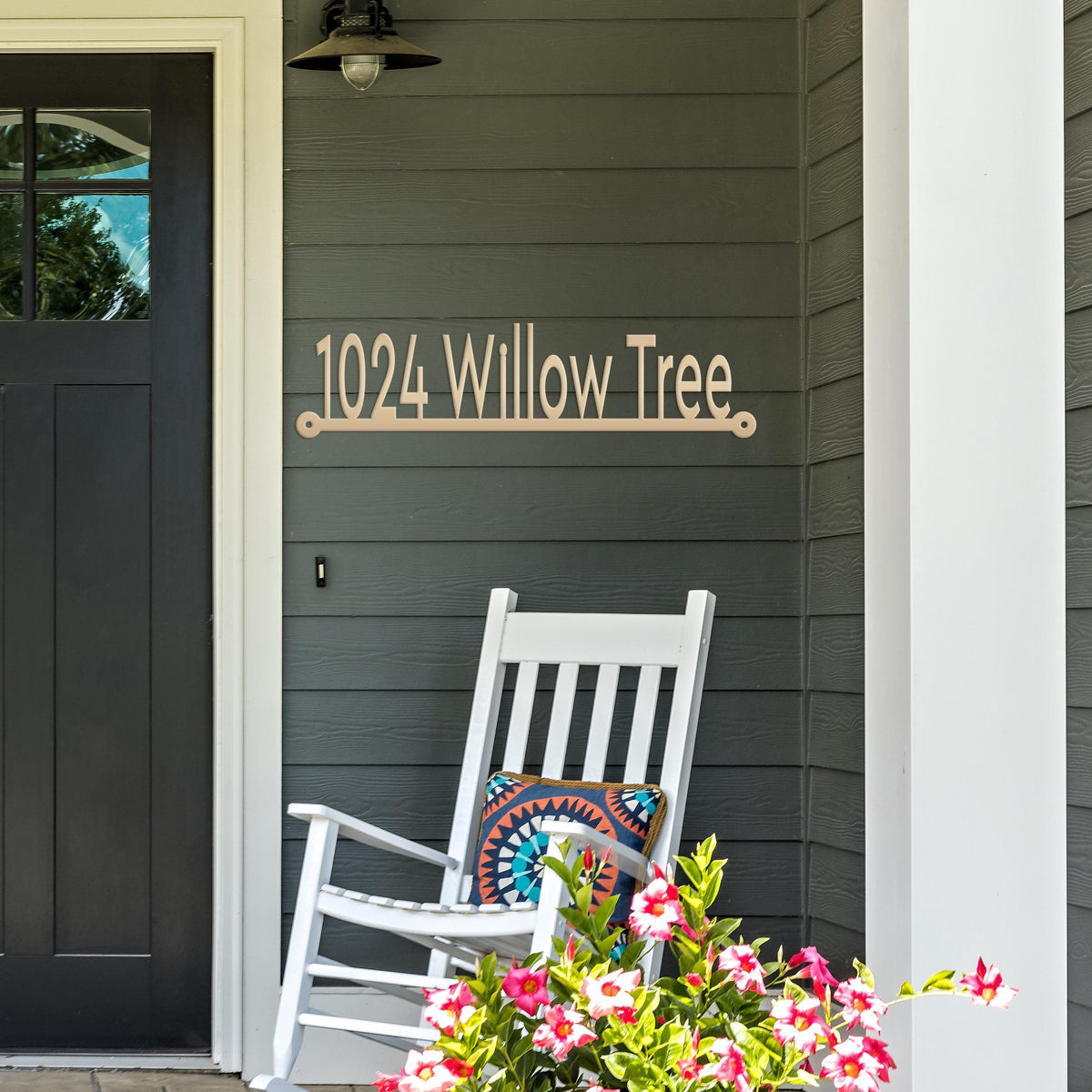House Numbers Metal Sign, Street Name Address Mailbox Sign, Outdoor Wall Plaque for Home