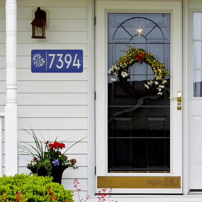 Rectangle Custom Address Sign with Flowers
