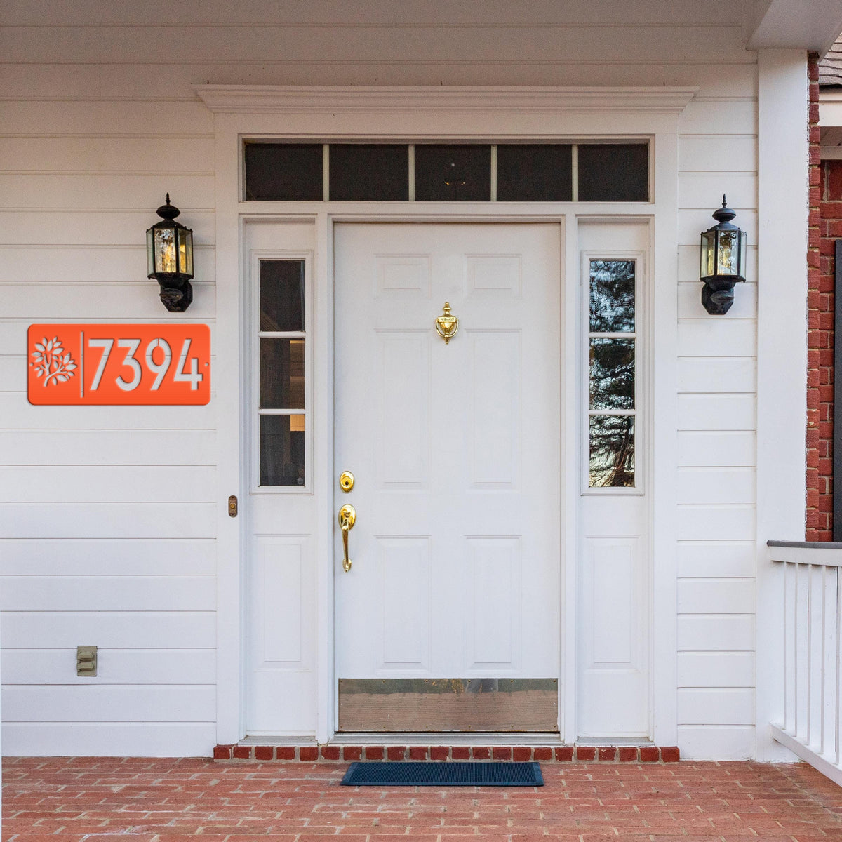 Rectangle Custom Address Sign with Flowers