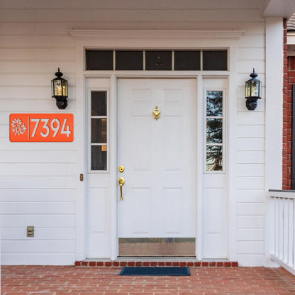 Rectangle Custom Address Sign with Flowers
