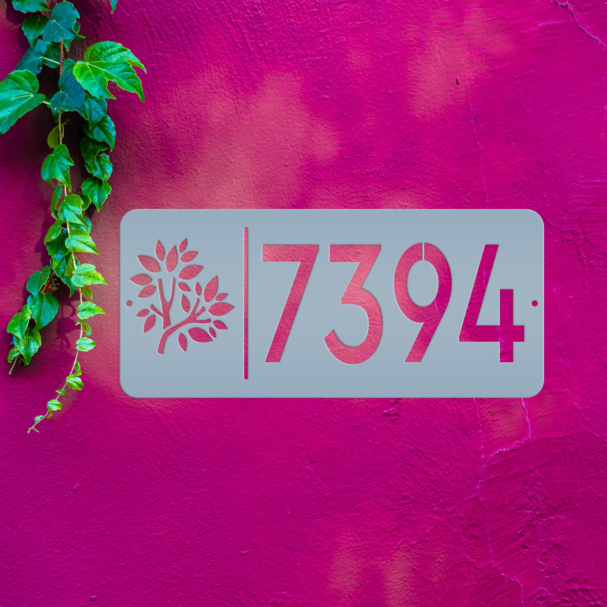 Rectangle Custom Address Sign with Flowers