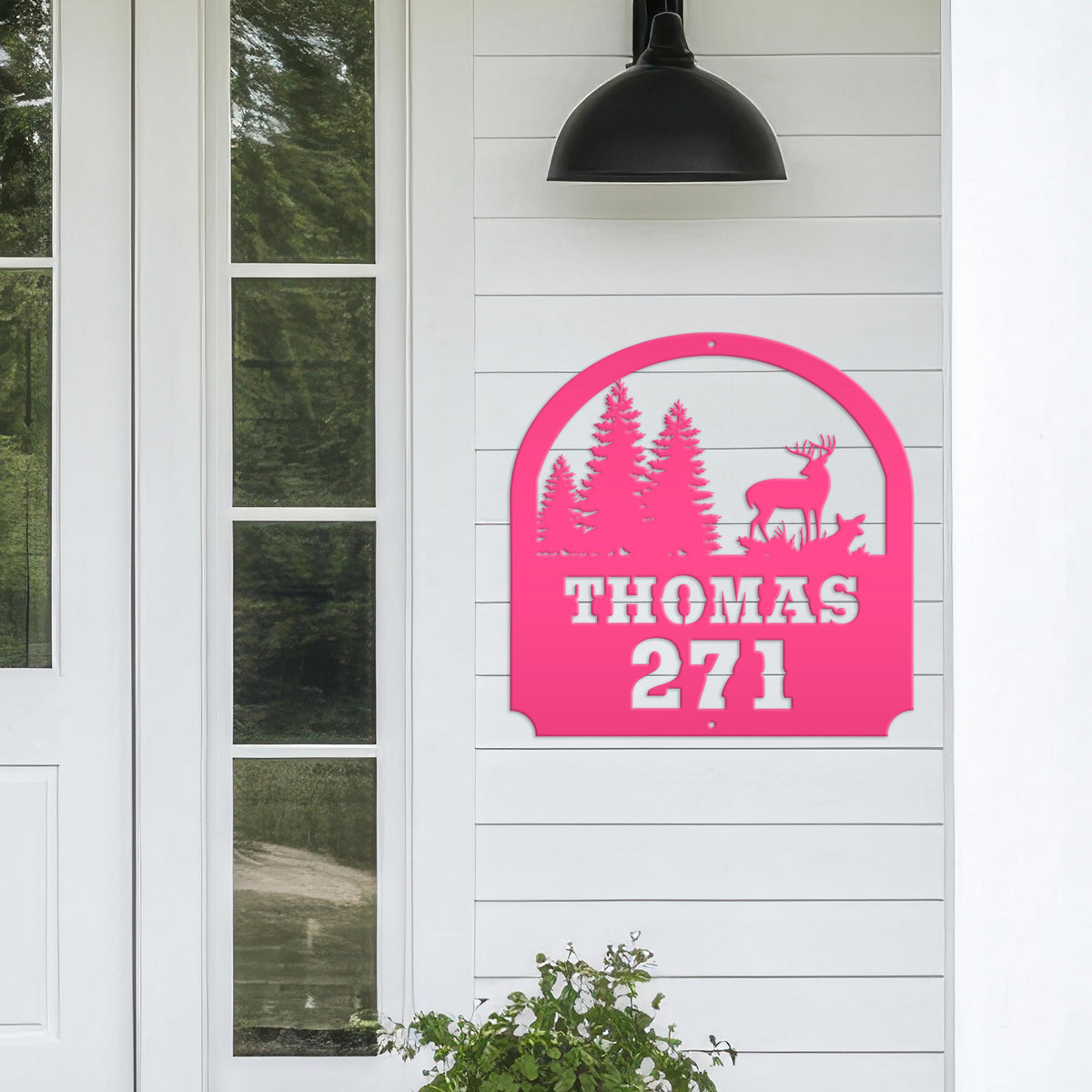 Deer Scene Address Sign, Last name Address Sign, Forest Scene Address Sign