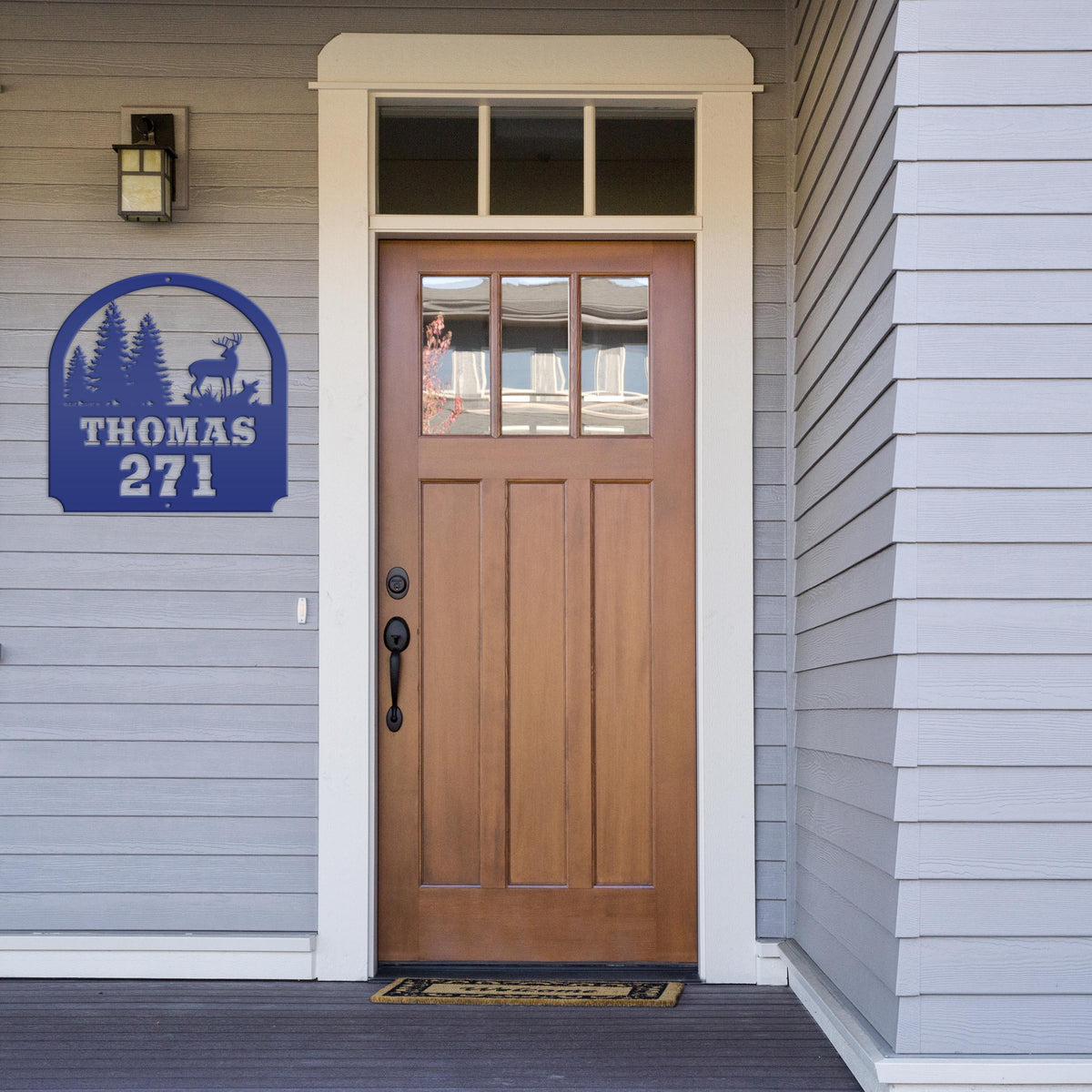 Deer Scene Address Sign, Last name Address Sign, Forest Scene Address Sign