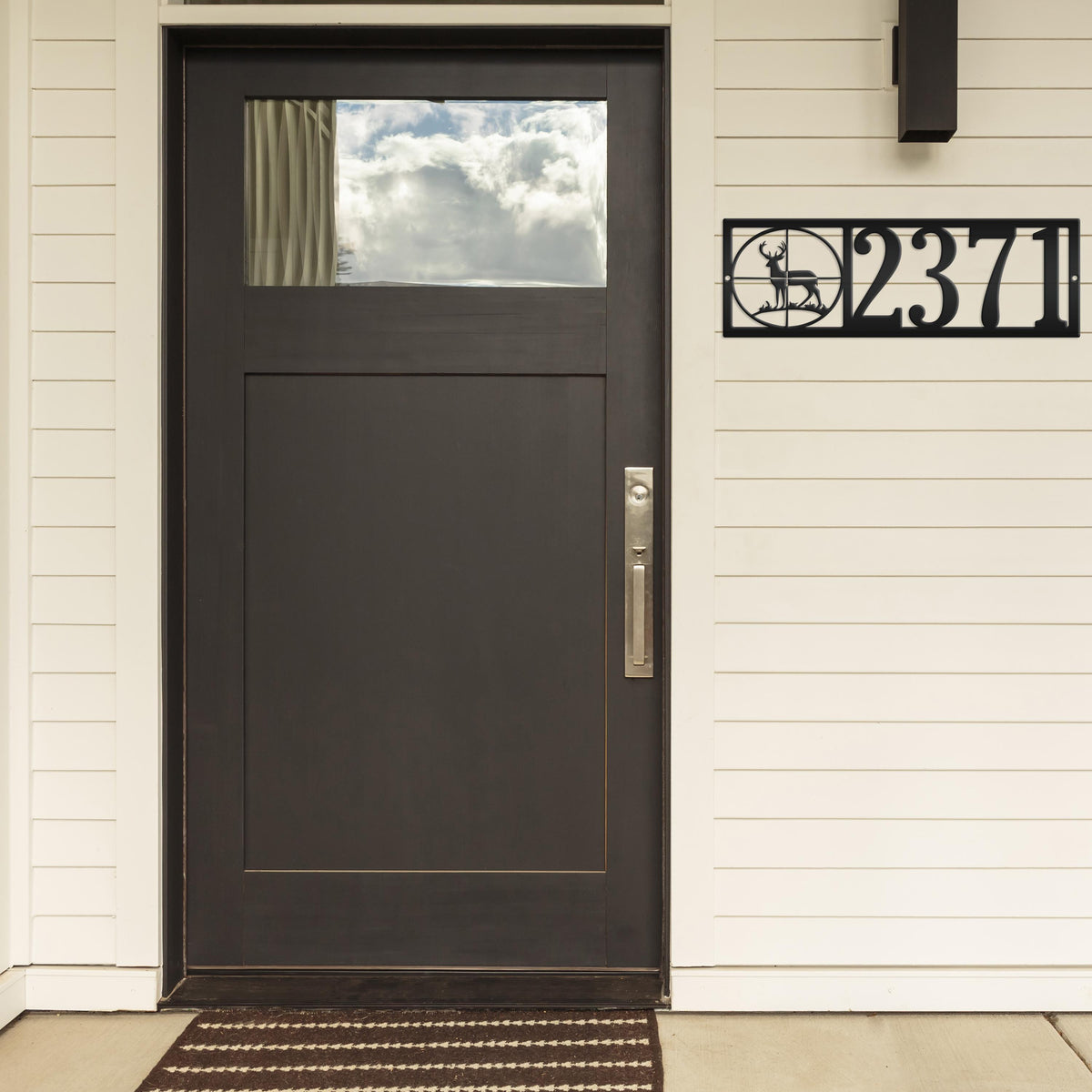 Deer Address Metal Sign, Mailbox House Number, Custom Home Numbers, Hunters Gift, Unique Door Plaque, Front Porch  Patio Sign Powder Coat
