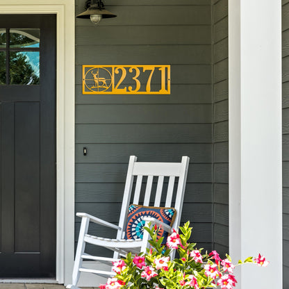 Deer Address Metal Sign, Mailbox House Number, Custom Home Numbers, Hunters Gift, Unique Door Plaque, Front Porch  Patio Sign Powder Coat
