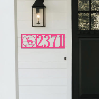Deer Address Metal Sign, Mailbox House Number, Custom Home Numbers, Hunters Gift, Unique Door Plaque, Front Porch  Patio Sign Powder Coat