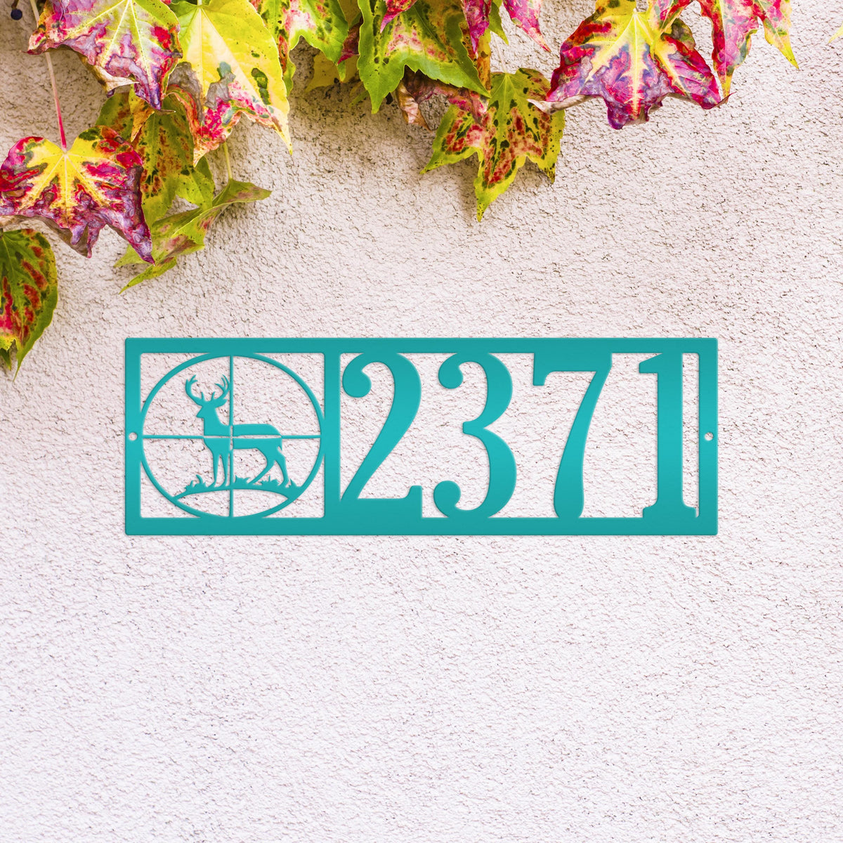 Deer Address Metal Sign, Mailbox House Number, Custom Home Numbers, Hunters Gift, Unique Door Plaque, Front Porch  Patio Sign Powder Coat