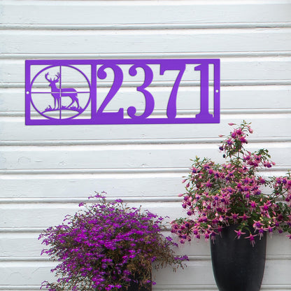 Deer Address Metal Sign, Mailbox House Number, Custom Home Numbers, Hunters Gift, Unique Door Plaque, Front Porch  Patio Sign Powder Coat