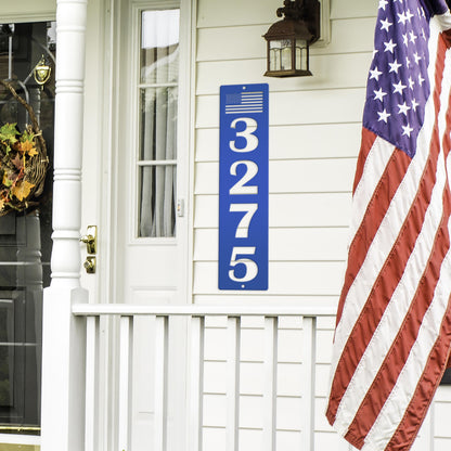 Patriotic House Numbers Metal Sign - Flag Address Sign