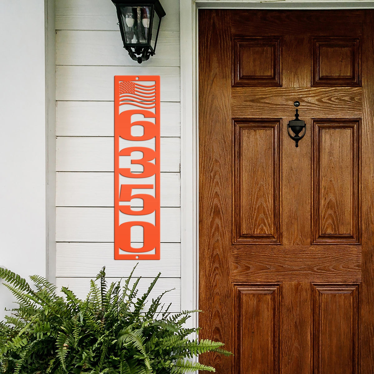 Patriotic Address Sign, Metal Flag Address Sign, Outdoor Address Sign, Powder Coated House Numbers