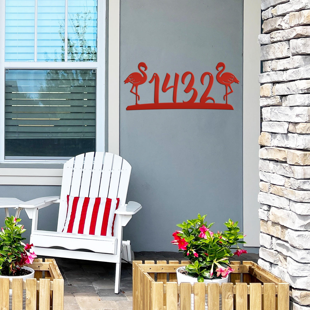 Flamingo Address House Numbers -Tropical Address Sign