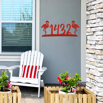 Flamingo Address House Numbers -Tropical Address Sign