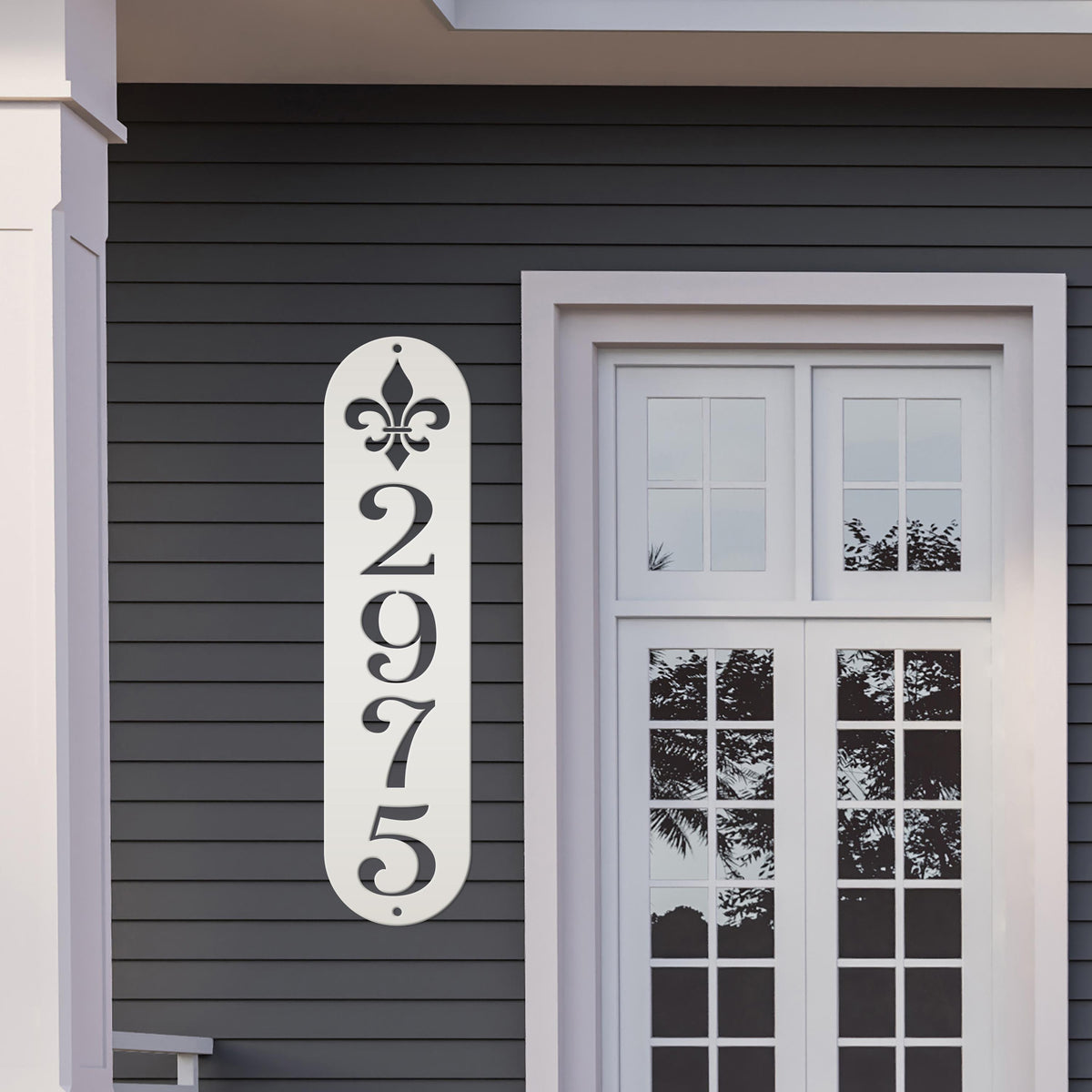 Elegant Fleur-De-Lis Custom Metal Address Plaque - French Design Home Decor - Mardi Gras Theme House Numbers - Charming Housewarming Gifts
