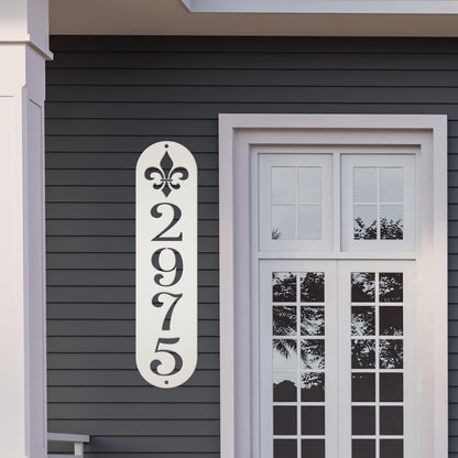 Elegant Fleur-De-Lis Custom Metal Address Plaque - French Design Home Decor - Mardi Gras Theme House Numbers - Charming Housewarming Gifts