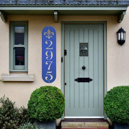 Elegant Fleur-De-Lis Custom Metal Address Plaque - French Design Home Decor - Mardi Gras Theme House Numbers - Charming Housewarming Gifts