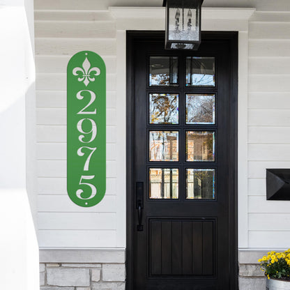 Elegant Fleur-De-Lis Custom Metal Address Plaque - French Design Home Decor - Mardi Gras Theme House Numbers - Charming Housewarming Gifts