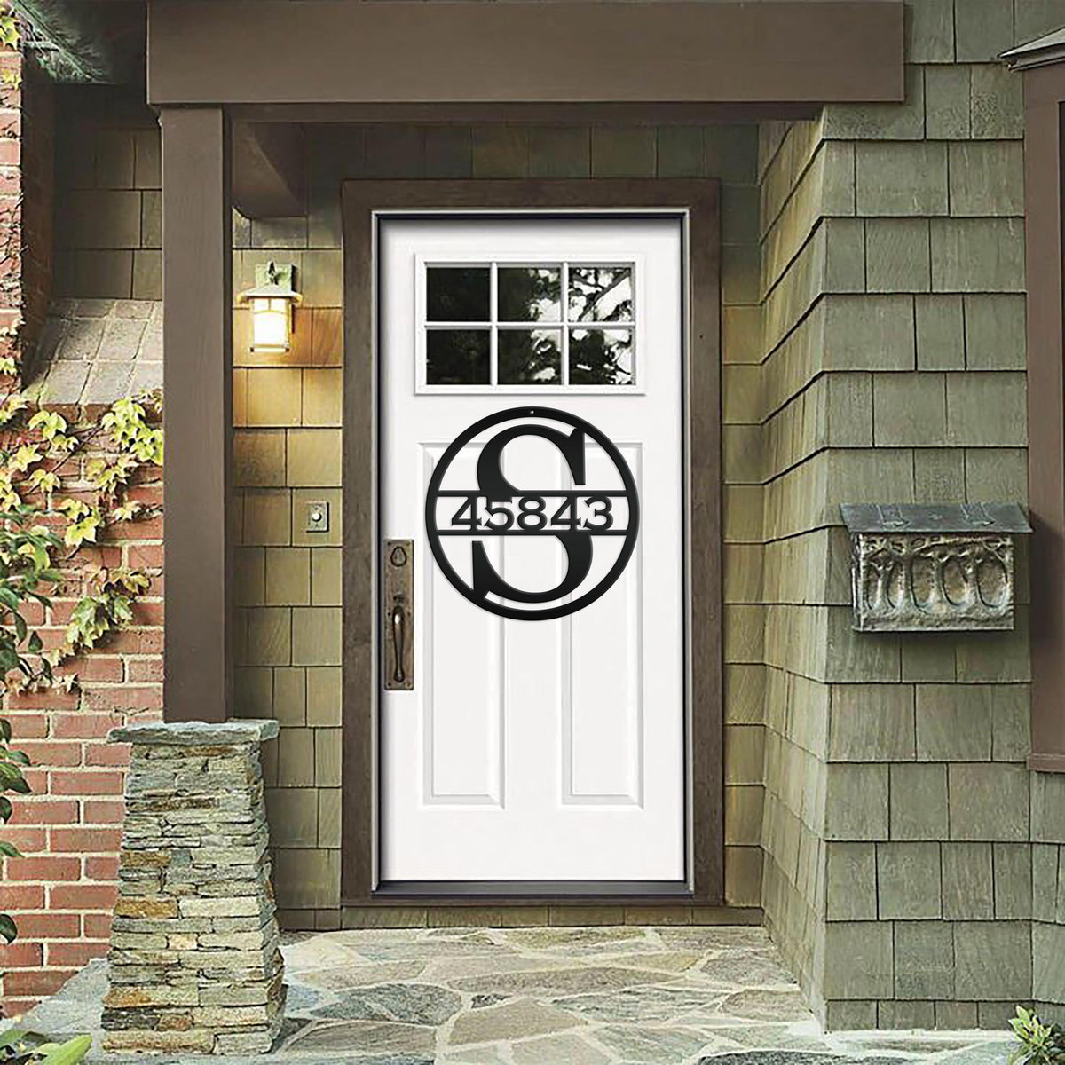 Custom Round Monogram Housee Number Metal Sign
