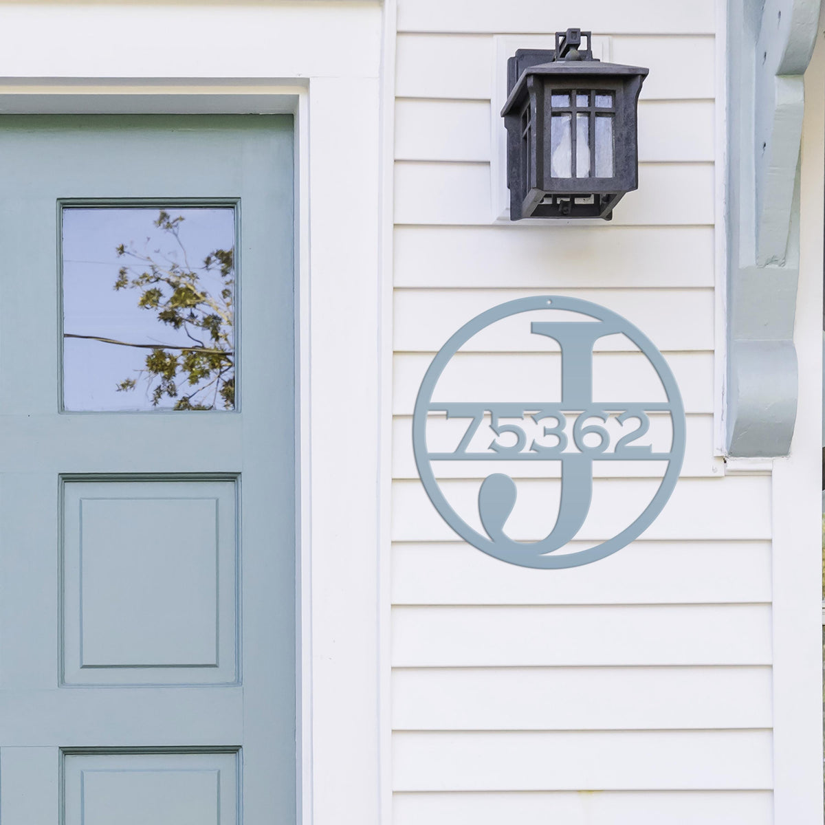 Custom Round Monogram Housee Number Metal Sign